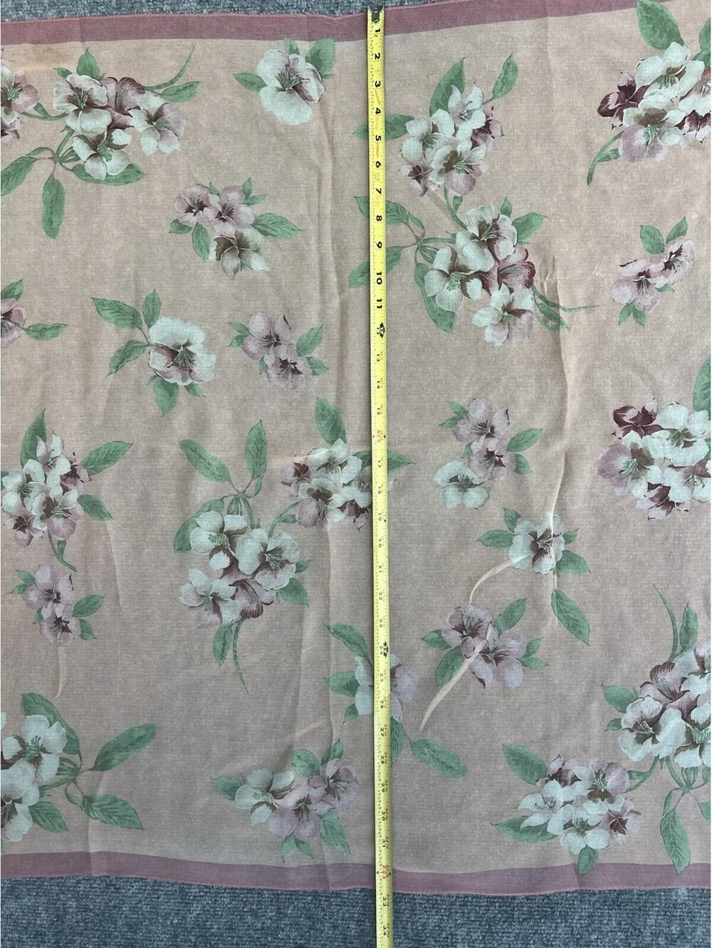 Ann Taylor Pink Floral Silk Square Scarf Vtg Made in Japan 33X33